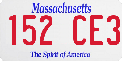 MA license plate 152CE3