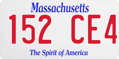 MA license plate 152CE4