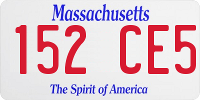 MA license plate 152CE5