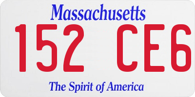 MA license plate 152CE6