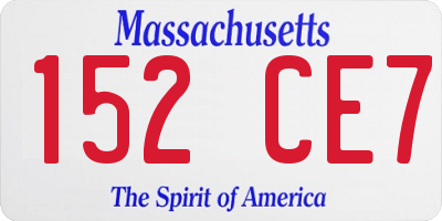 MA license plate 152CE7