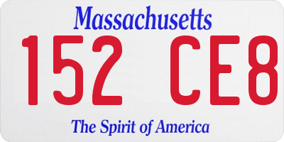 MA license plate 152CE8