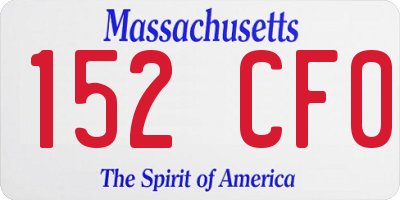 MA license plate 152CF0