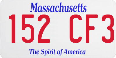 MA license plate 152CF3