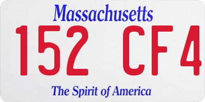 MA license plate 152CF4