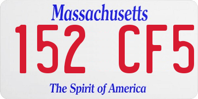 MA license plate 152CF5