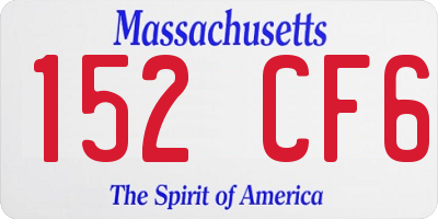 MA license plate 152CF6
