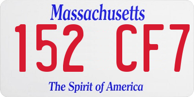 MA license plate 152CF7