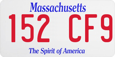 MA license plate 152CF9