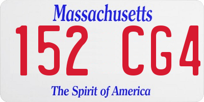 MA license plate 152CG4
