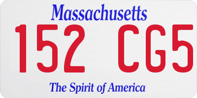 MA license plate 152CG5