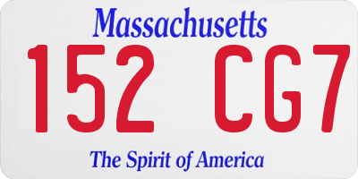 MA license plate 152CG7
