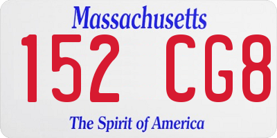 MA license plate 152CG8