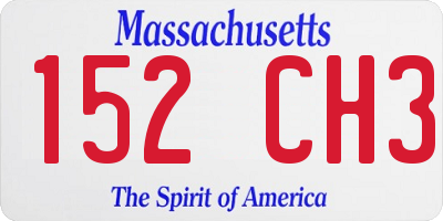 MA license plate 152CH3