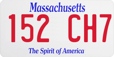 MA license plate 152CH7