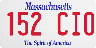 MA license plate 152CI0