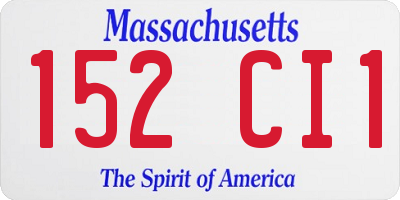 MA license plate 152CI1