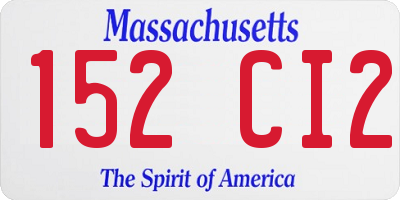 MA license plate 152CI2