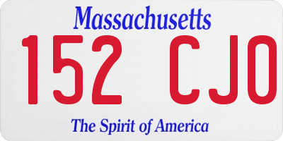 MA license plate 152CJ0