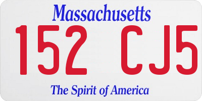 MA license plate 152CJ5