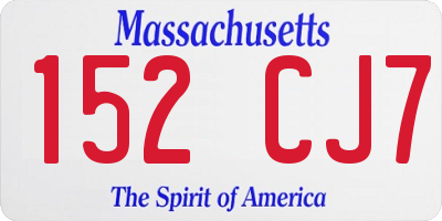 MA license plate 152CJ7