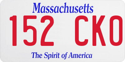 MA license plate 152CK0