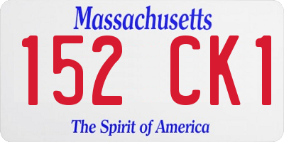 MA license plate 152CK1