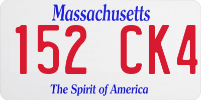 MA license plate 152CK4