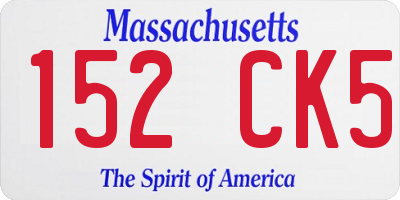 MA license plate 152CK5