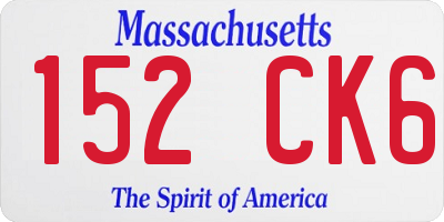 MA license plate 152CK6
