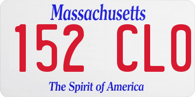 MA license plate 152CL0