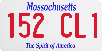 MA license plate 152CL1