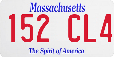 MA license plate 152CL4