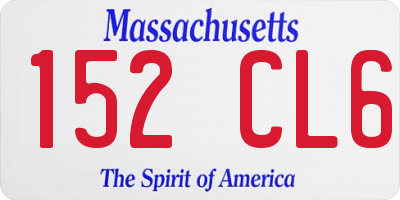 MA license plate 152CL6