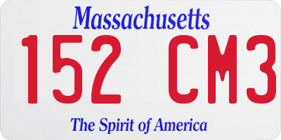 MA license plate 152CM3