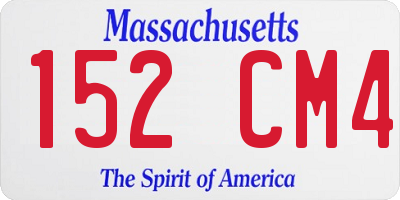 MA license plate 152CM4
