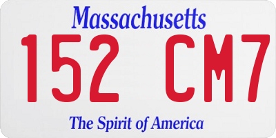 MA license plate 152CM7