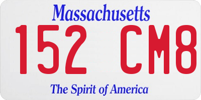 MA license plate 152CM8