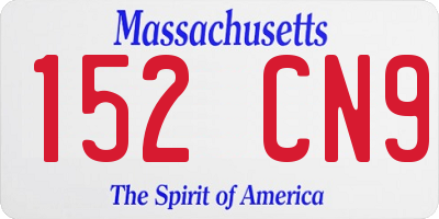 MA license plate 152CN9