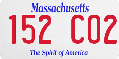 MA license plate 152CO2