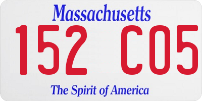 MA license plate 152CO5