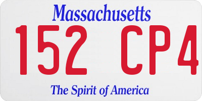MA license plate 152CP4