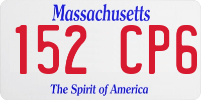 MA license plate 152CP6
