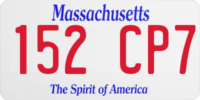 MA license plate 152CP7