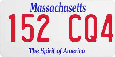 MA license plate 152CQ4