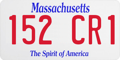 MA license plate 152CR1