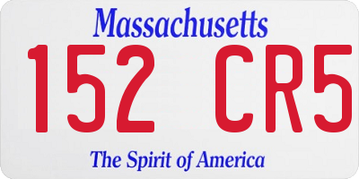 MA license plate 152CR5