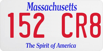 MA license plate 152CR8