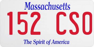 MA license plate 152CS0