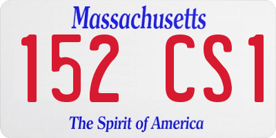 MA license plate 152CS1